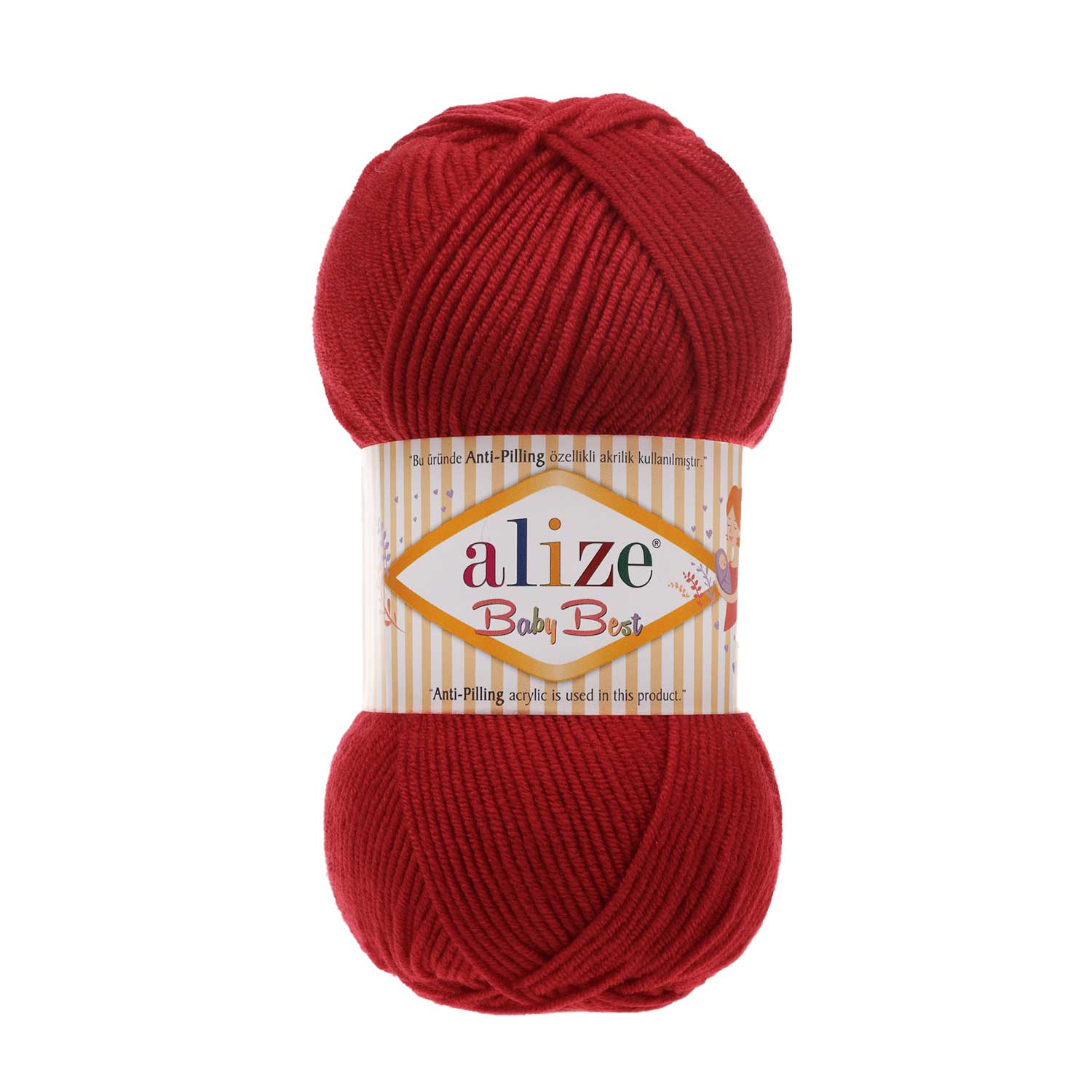 BABY BEST-106-koyu-kirmizi کاموا الیز بیبی بست | Alize baby best | کد 106 - Image 1